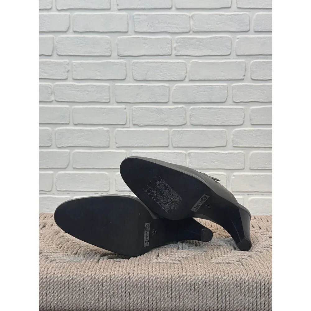 Icon Chinese Bicycle Print Grey Leather Mule Heels 5.5